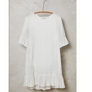Anthropologie Zoa Fluttered Peasant Tunic XL White